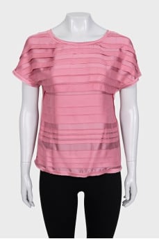 Silk blouse with short sleeves