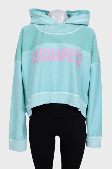 Burgundy printed hoodie