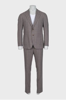 Men's striped wool and cashmere suit