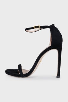 Black suede sandals