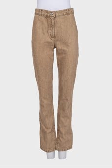 Brown straight-leg jeans