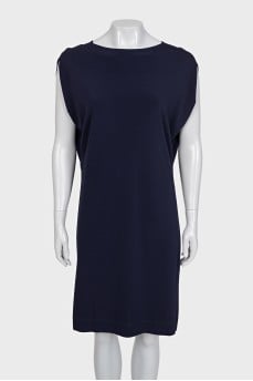 Blue loose dress with short sleeves
