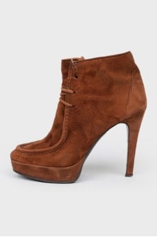 Brown Suede Ankle Boots