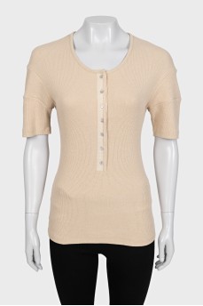 Slim-fit button-down t-shirt