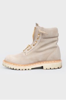 Gray suede boots