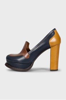 Leather high heels