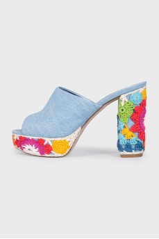 Blue Muriel mules