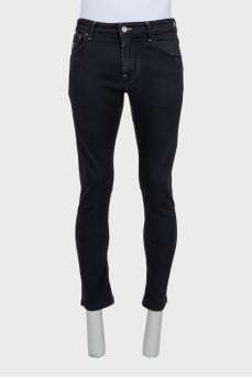 Men's tapered mid-rise jeans