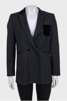 Black jacket with a velvet collar