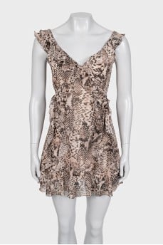 Animal print ruffle dress