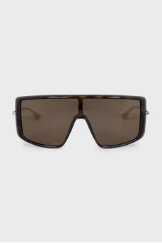 Brown sunglasses with gold temples