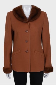 Vintage cropped coat with fur