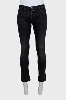 Men's straight black jeans