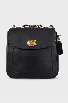 Leather backpack with twist lock
