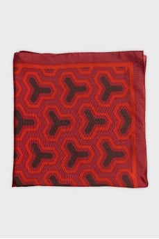 Red silk scarf with print