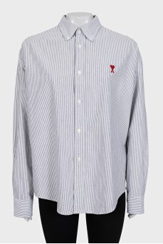 Gray oversized striped shirt