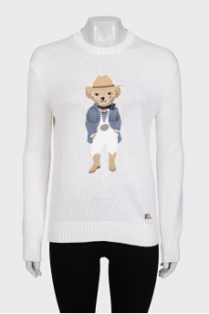 Sweater with silk patch