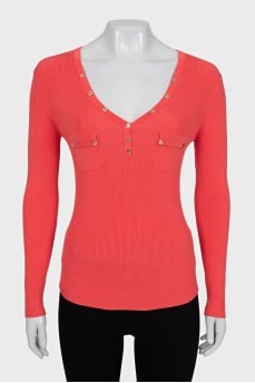 Pink slim-fit pullover