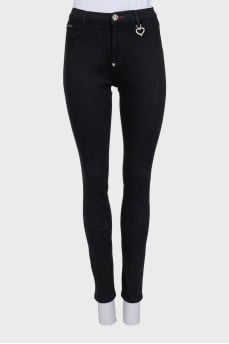 Black skinny jeans with suspenders