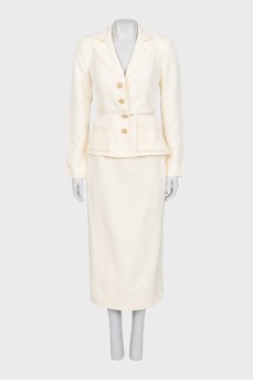 Beige fitted dress with tag