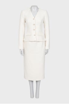 Tweed white dress with tag