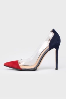Shoes with transparent inserts