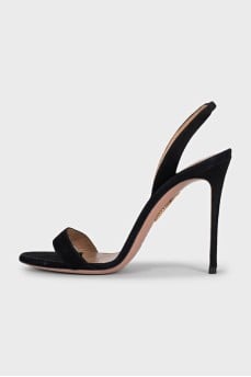 Black suede sandals