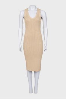 Sleeveless gold bodycon dress
