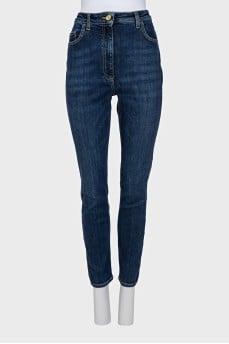 High-waisted skinny jeans