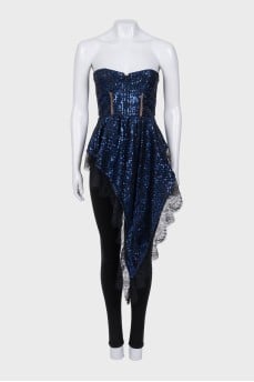 Blue top decorated with sequins