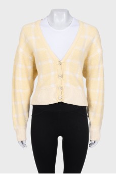 Yellow cardigan with buttons