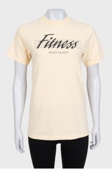 Straight T-shirt with branded print