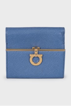 Blue leather wallet