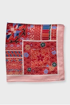 Cashmere and silk scarf with print
