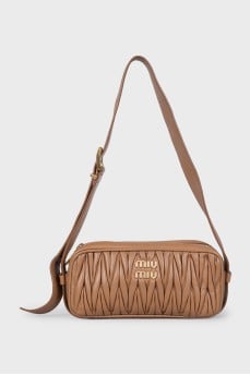 Brown crossbody bag with logo