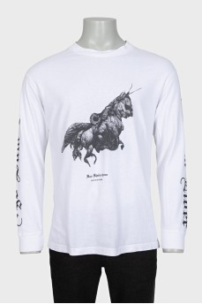 Men's white sweatshirt with a print