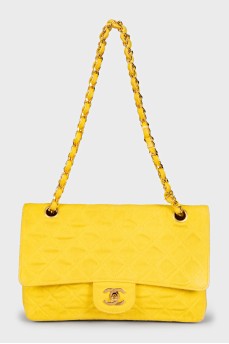 Текстильна жовта сумка Double Flap