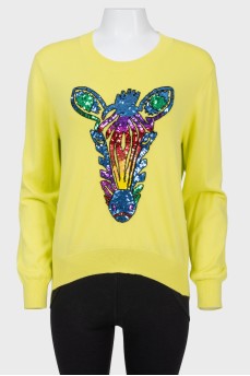 Lemon sweater with sequins