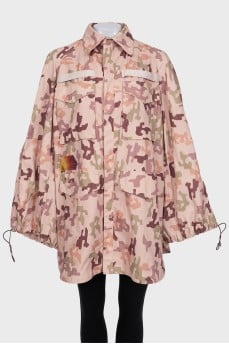 Oversized raincoat in print