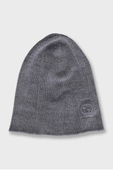Men's gray wool hat