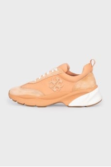 Orange sneakers with logo