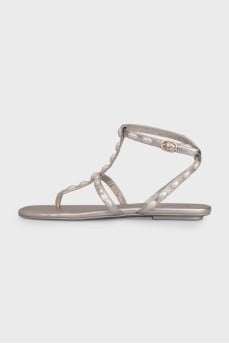 Pearlita silver sandals