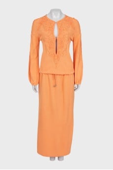 Orange dress with perforations