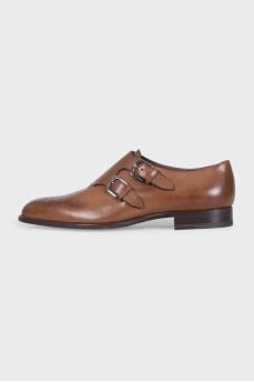 Men's brown monk shoes