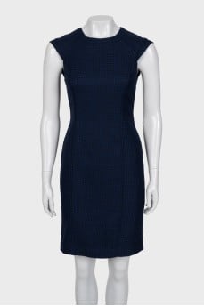 Black houndstooth print dress