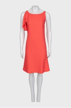 Orange sleeveless dress with frill