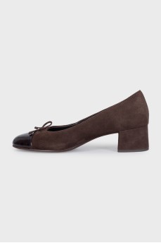 Brown shoes with leather inserts