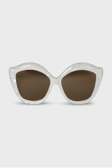 Sunglasses with white shaped frames