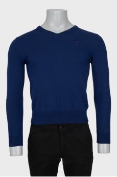 Men's blue wool pullover