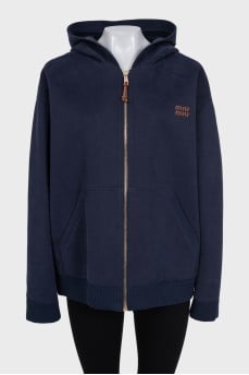 Blue zip-up hoodie